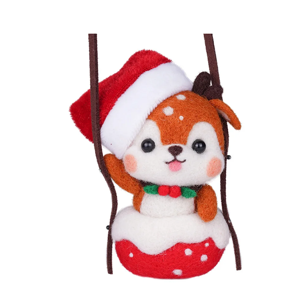 

1 Set Cat Wool Felt Diy Hanging Ornament Needle Felting Kit For Christmas Decoration Wool Felting Starter Kit Diy Craft Supplies