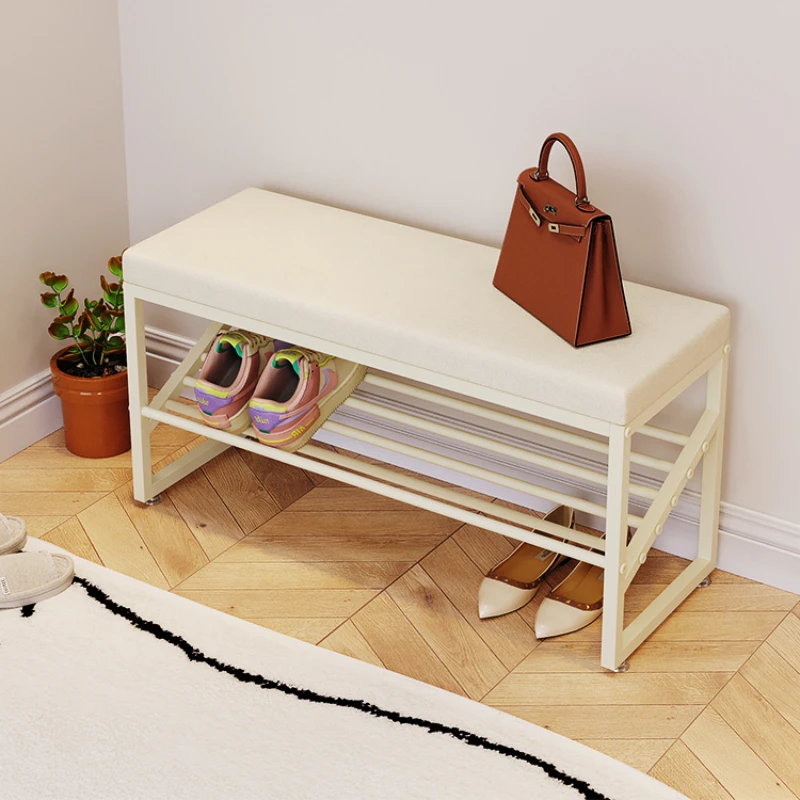 

Cream style shoe changing stool can be sat at the doorstep of households