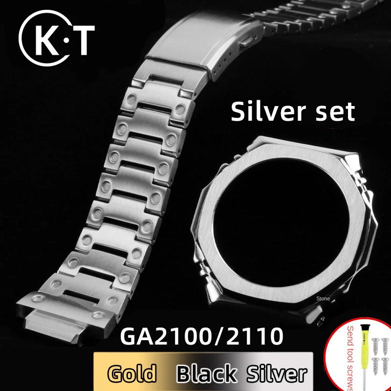 

Mod Kit Gen 1 GA2100 Stainless Steel Bracelet Ga-2100 watchband Silver Metal Watch Case GA2110 Refit Accessories For Casioak mod