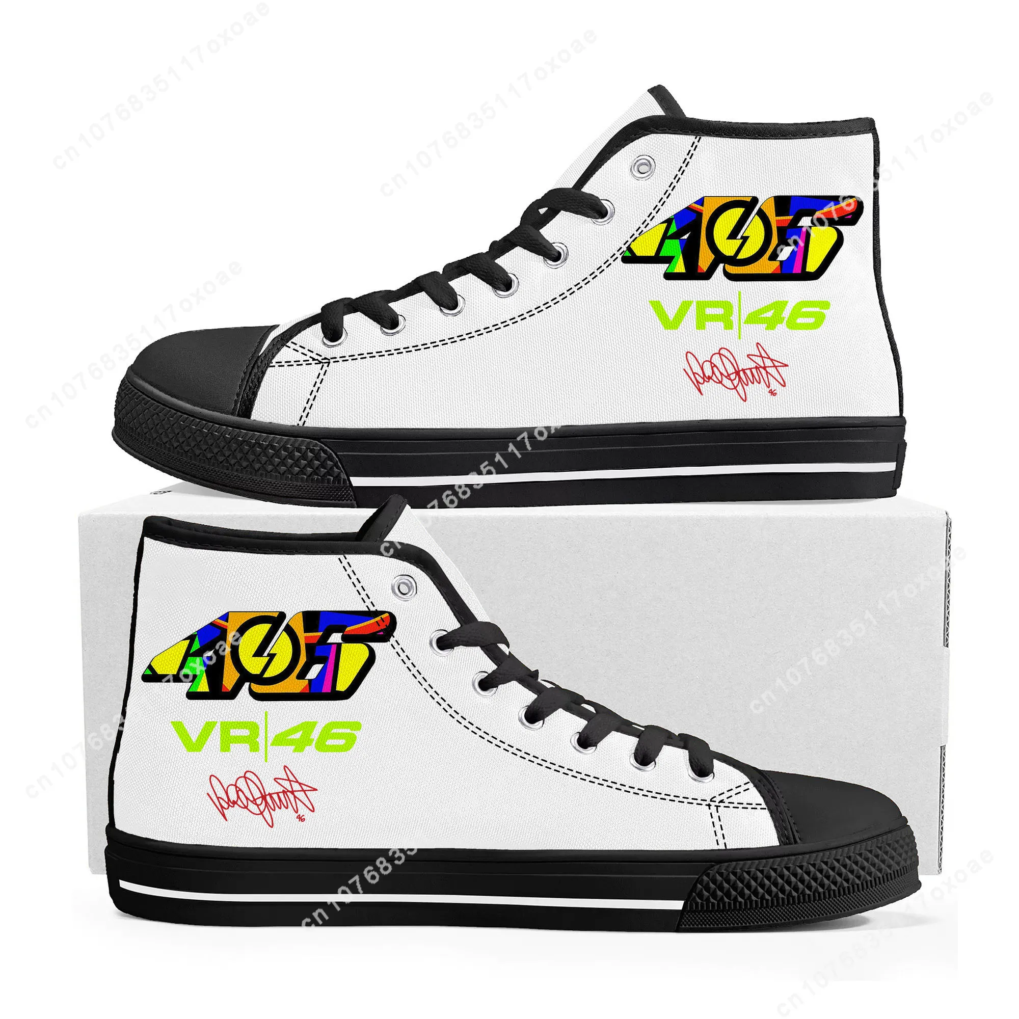 Italian Motorcycle Racer Rossi High Top Sneakers Mens Womens Teenager High Quality Canvas Sneaker Casual Shoe Customize Shoes