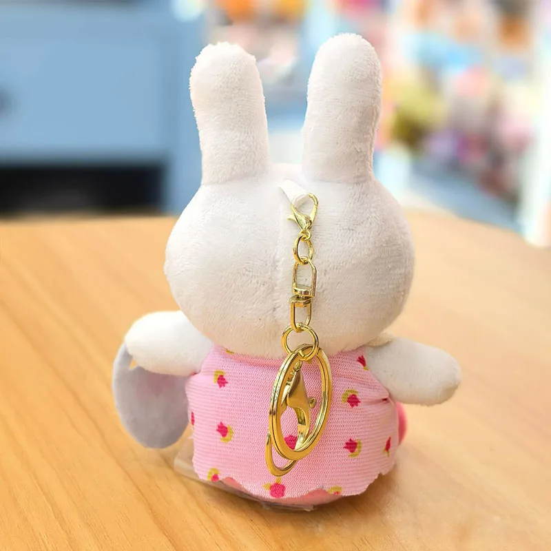 2025 Miffy pendentif Kawaii dessin animé Mini peluche porte-clés étudiant sac à dos pendentif voiture porte-clés ornement cadeau pour enfants