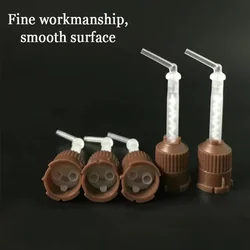 50/100Pcs Dental Impression Mixing Tips Short Brown 1:1/4:1 Silicone Rubber Mix Head Disposable Oral Materials