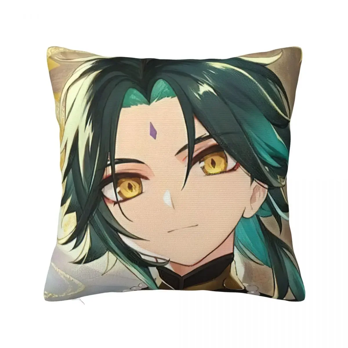 

Genshin Impact Xiao Portrait Pillowcase Printing Fabric Cushion Cover Decor Pillow Case Cover Home Zipper 45*45cm