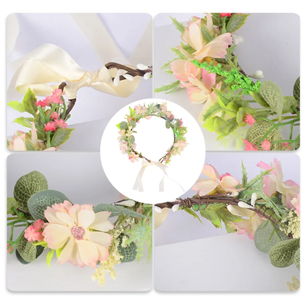 

Exquisite Wedding Floral Headband Bride Hair Garland Artificial Flower Crown Bridal Hair Accessory for Weddings Birthdays