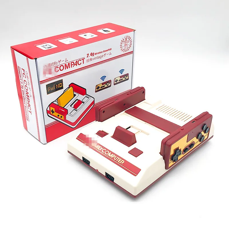 HB-102 188 HD Wireless TV Game Console Home For FC/NES Red/White Machine 2.4G Wireless Double handle Support game card