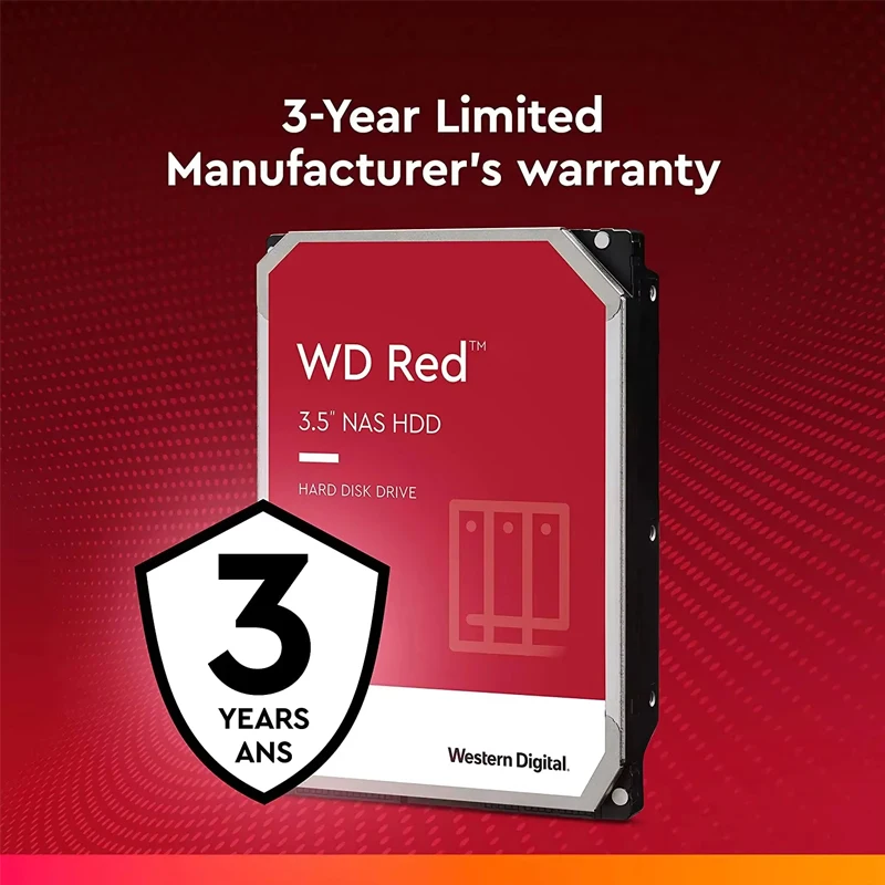 Western Digital WD Red 2TB NAS 内部ハードドライブ クラス SATA 6 GB/S 64MB キャッシュ デスクトップ用 WD20EFRX 5400RPM