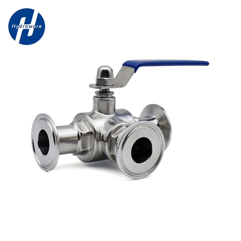 

Pipe OD 3/4" 1" 1-1/4" 1-1/2" 2" SS304 Stainless Steel Sanitary 3 Three Way Ball Valve T/L Port Ferrule Type 50.5/64mm Tri Clamp