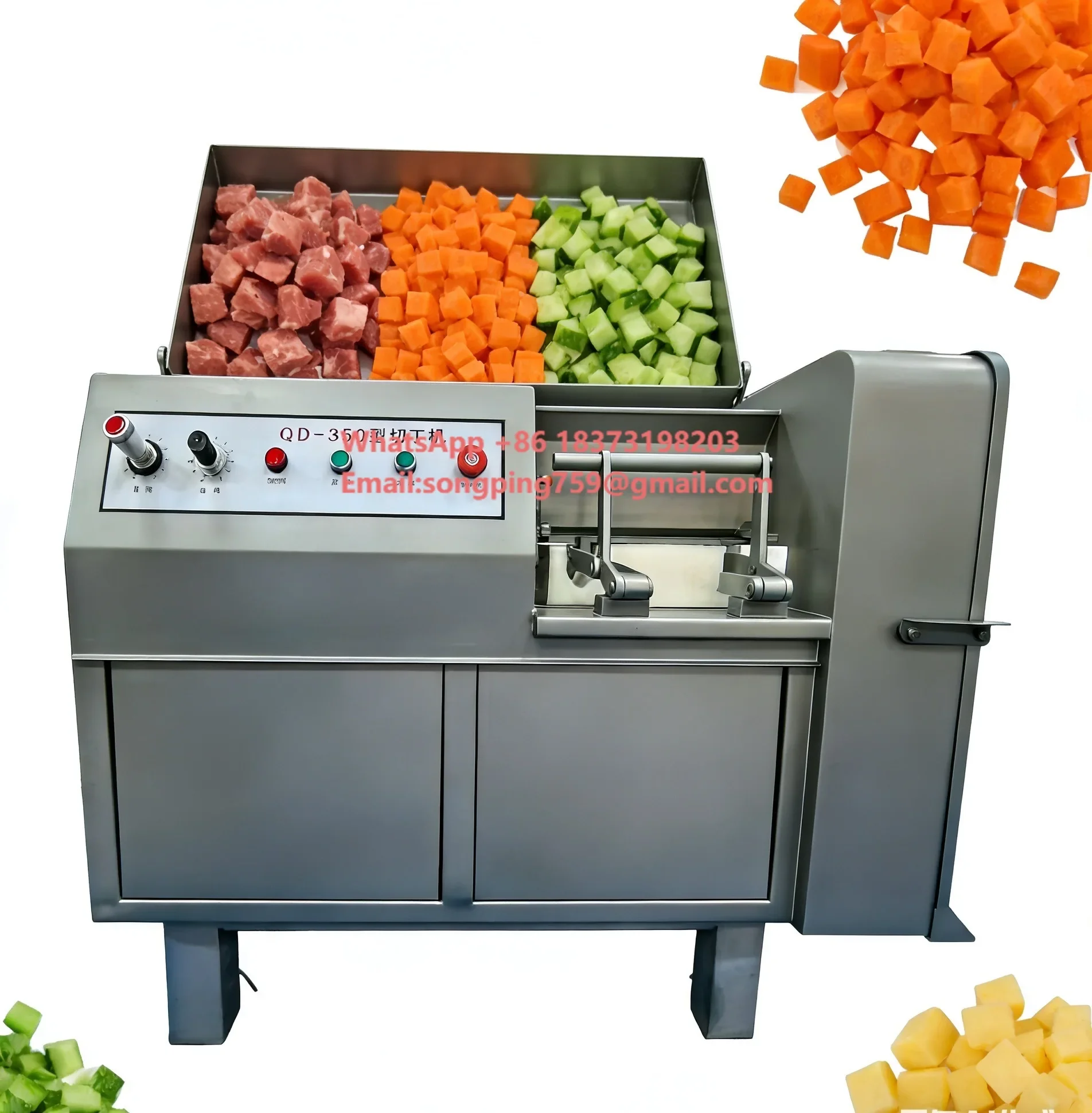 Automatic Commercial Dicing Machine SUS304 Stainless Steel Multi-functional Meat Vegetable Cube Cutter