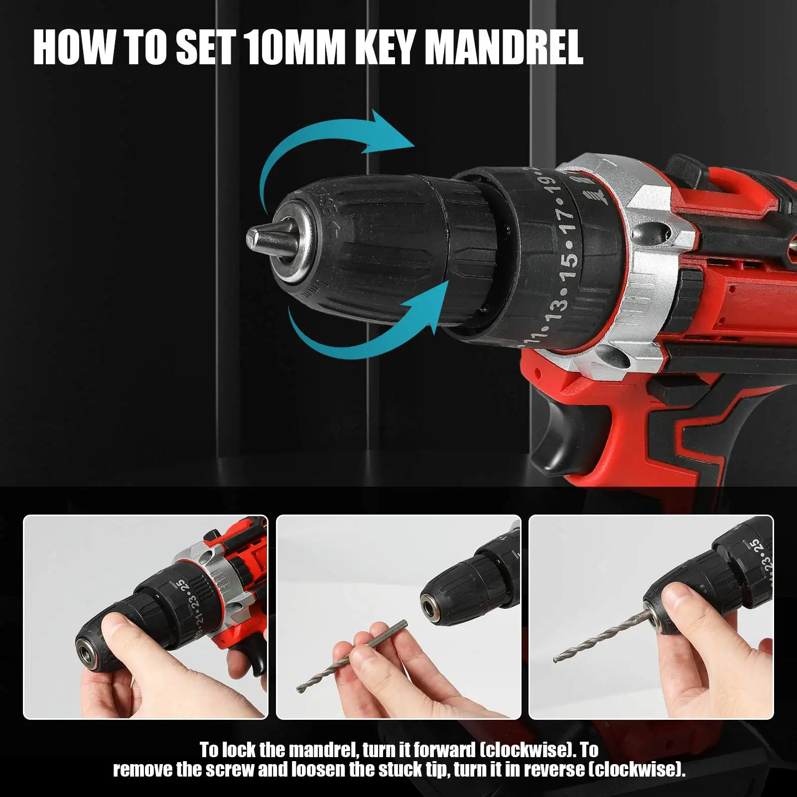 1500 دورة في الدقيقة تأثير الحفر 32N · m محرك الشاشة الكهربائية القابلة لإعادة الشحن بطارية مطرقة لاسلكية سائق 18 + 1 عزم الدوران إعداد الزيوت الكهربائية