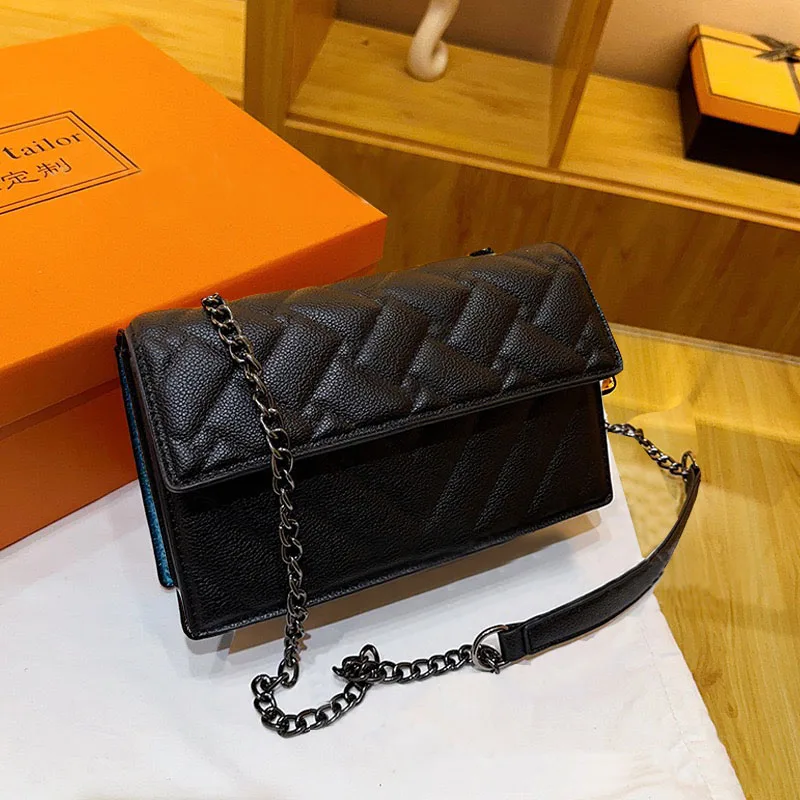 

Women's K-G Colorful Splicing Chain Bag Fashionable And Versatile Grid Embroidery Bag Single Shoulder Crossbody Bag