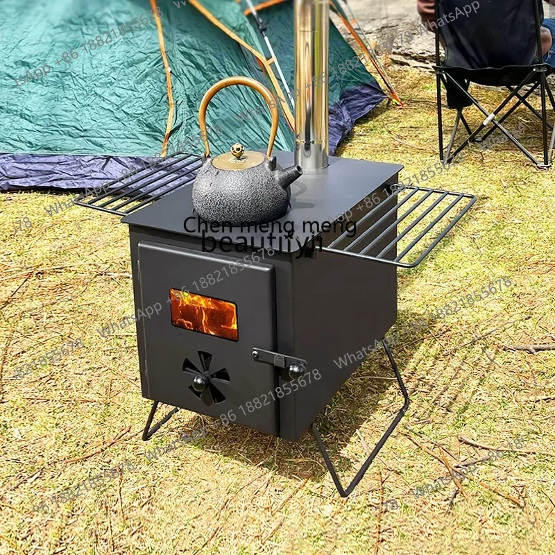 B7304 Outdoor tent camping portable firewood stove camping firewood stove folding camping multi-functional barbecue stove