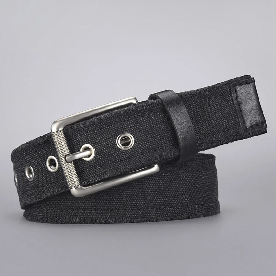 Canvas Belts for Men Luxury Strape Male Pin Buckle Fancy Vintage Jeans Width:3.8cm Length:110-125cm