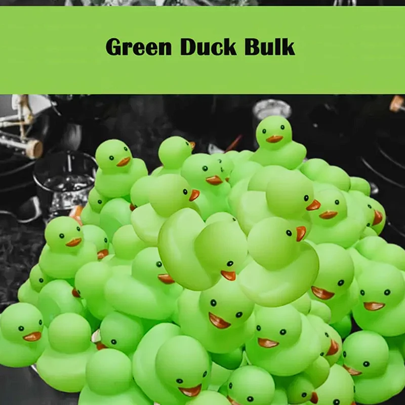 1-100 pcs Green Rubber Ducks, Toys Squeaky Rubber Ducks Cute Float Duckies for  Birthday Party Favors Class Prizes Car Decor