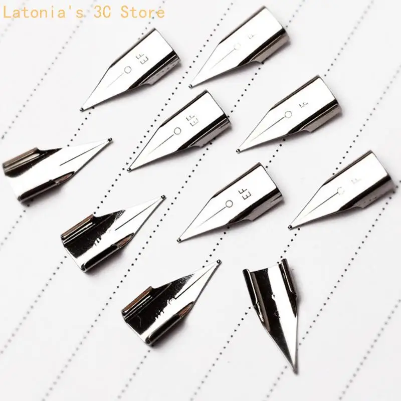 10Pcs Metall Brunnen Stift Ersatz Spitze Austauschbare Brunnen Stift Spitze für Handschrift Praxis Skizzieren Zeichnung X3UB – Detail 9