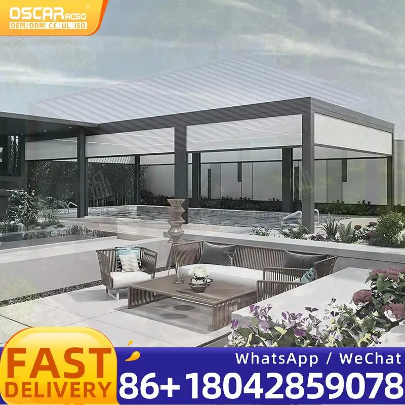 

Aluminum Manual Louvered Waterproof Outdoor Canopy for Balcony pergola