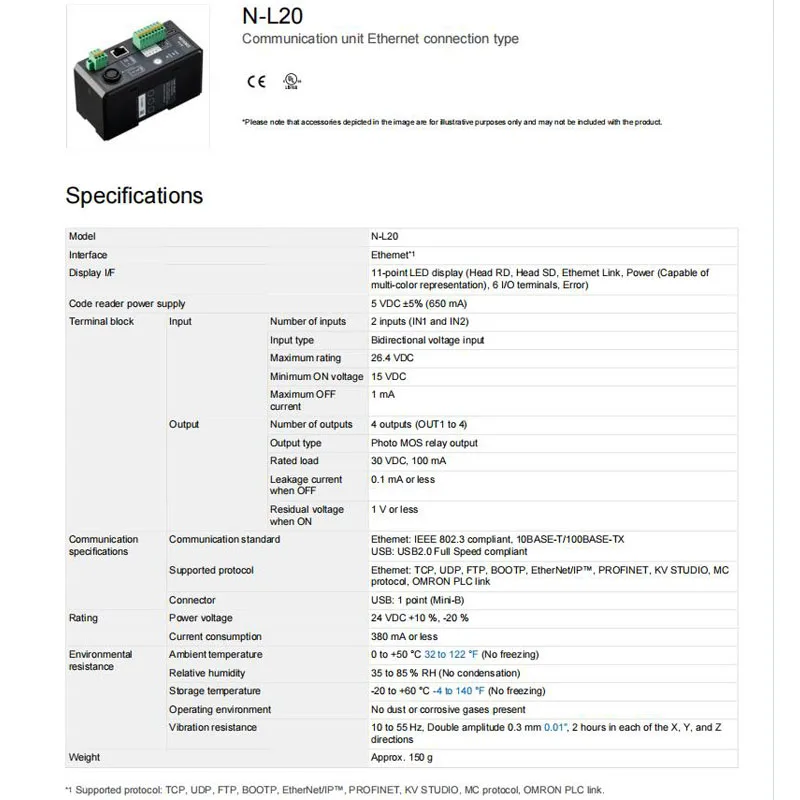 Brand New Genuine N-L20 KEYENCE QR code barcode scanning sensor