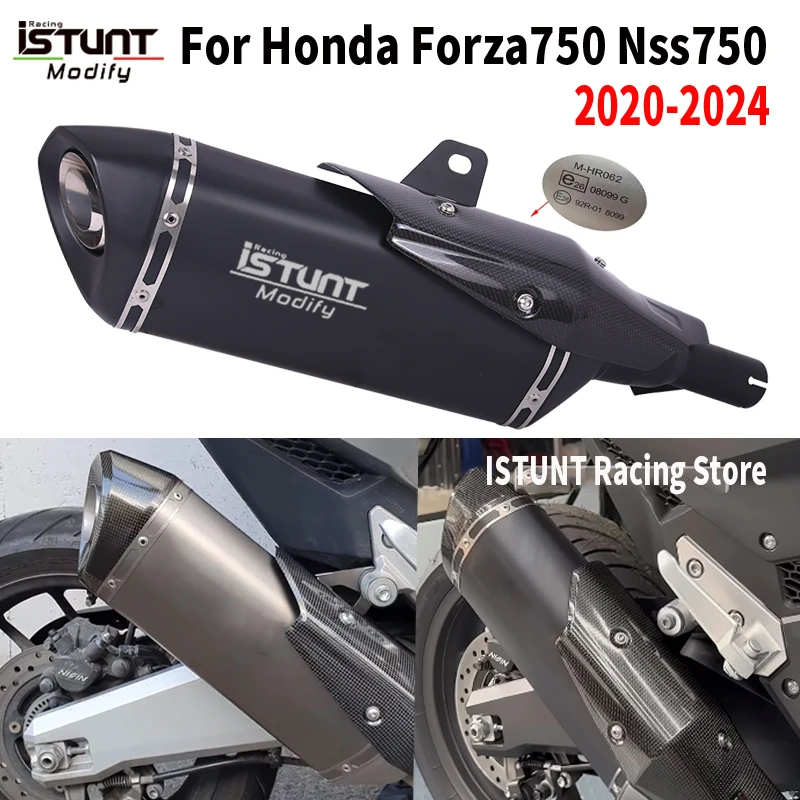 

Надевается для Honda Forza750 Nss750 Forza Nss 750 2020-2024, глушитель с карбоновым наконечником выхлопной системы мотоцикла со съемным DB Killer