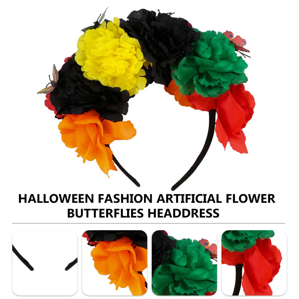

Rose Flower Crown Headband Feminine Style Artificial Bloom Headdress for Festival Party Outfit Matching Ladies Wear