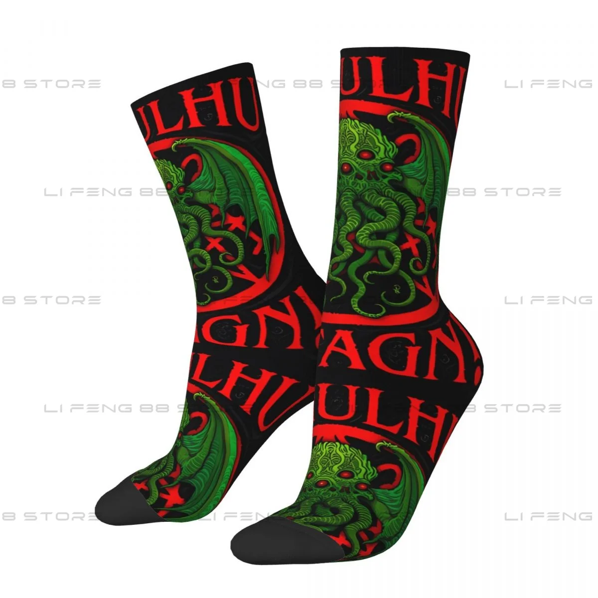 Cthulhu Fhtagn - Azhmodai 2019 Cthulhu Lovecraft Unisex Winter Socks Running Happy Socks Street Style Crazy Sock