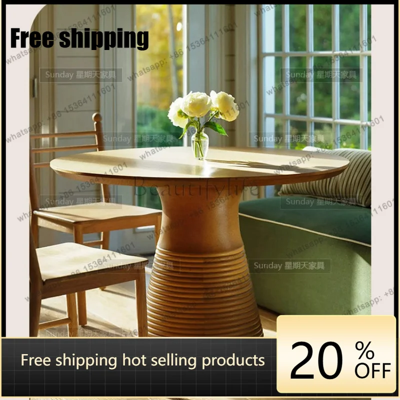 Factory Direct Log Wind Dining Table Living Room Small Unit Party Tea Table Size Can Be Customized