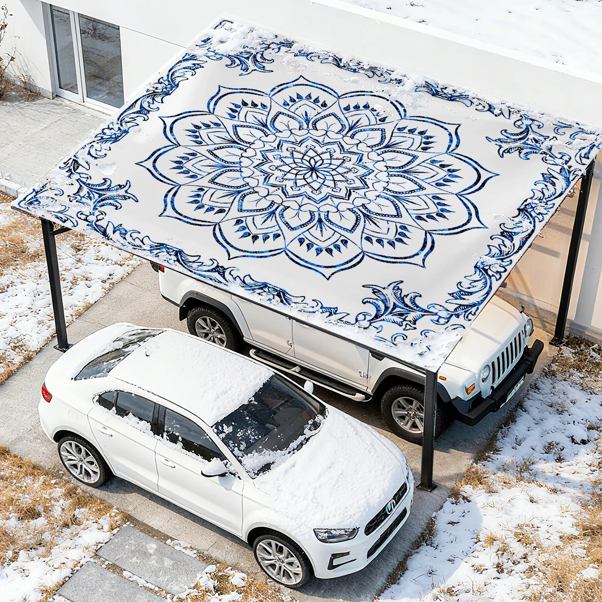 

1 шт., утолщенный водонепроницаемый навес для улицы, палатка с рисунком мандалы, навес для боковой стенки, навес для уличного сада, двора, беседки, навес для пляжной палатки, навес от солнца со свободной веревкой (подставка в комплект не входит)