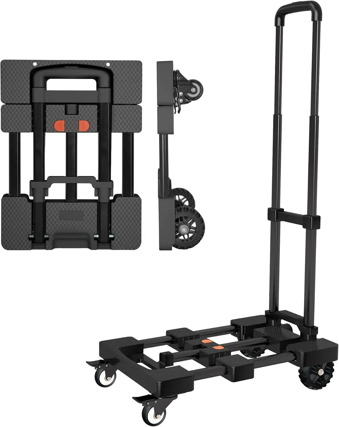 

Усиленная ручная тележка грузоподъемностью 500 фунтов с выдвижной ручкой и раскладной платформой, портативная складная тележка-платформа