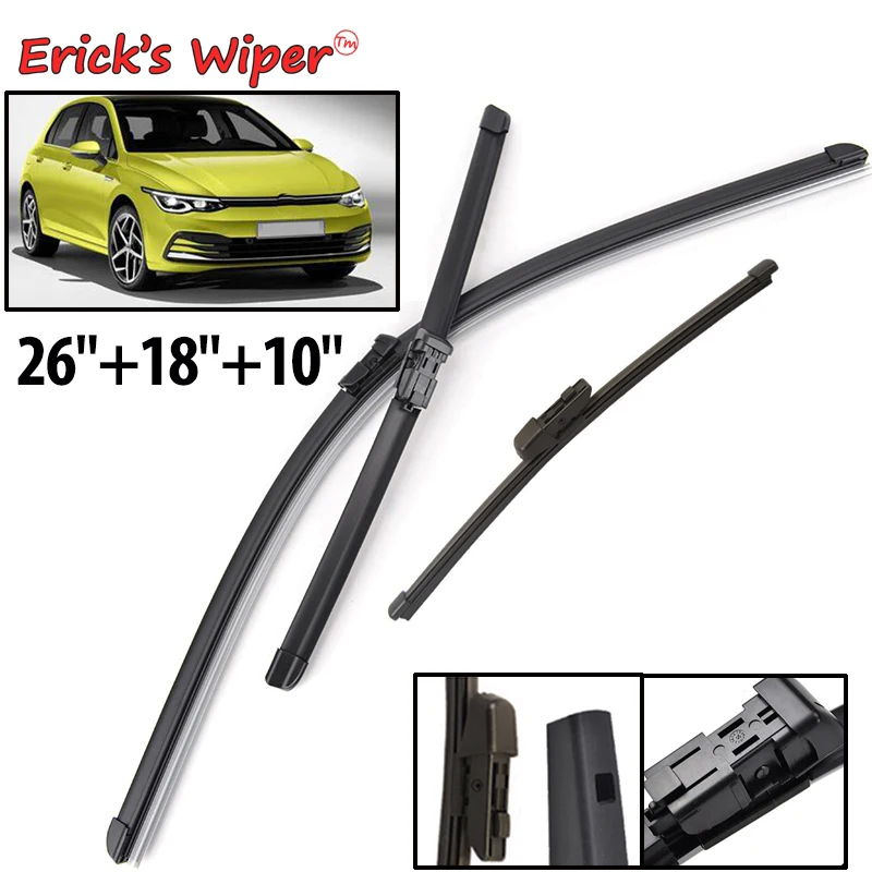 Erick\'s Wiper Front & Rear Wiper Blades Set For VW Golf MK8 2020 - 2024 Windshield Windscreen Window Rain Brushes 26\