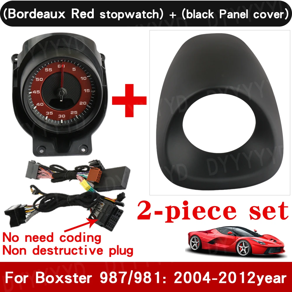Stopwatch klok instrumentenpaneel sport chrono stopwatch dashboard cover Cayman 987 klok stopwatch voor Porsche Boxster 987 981