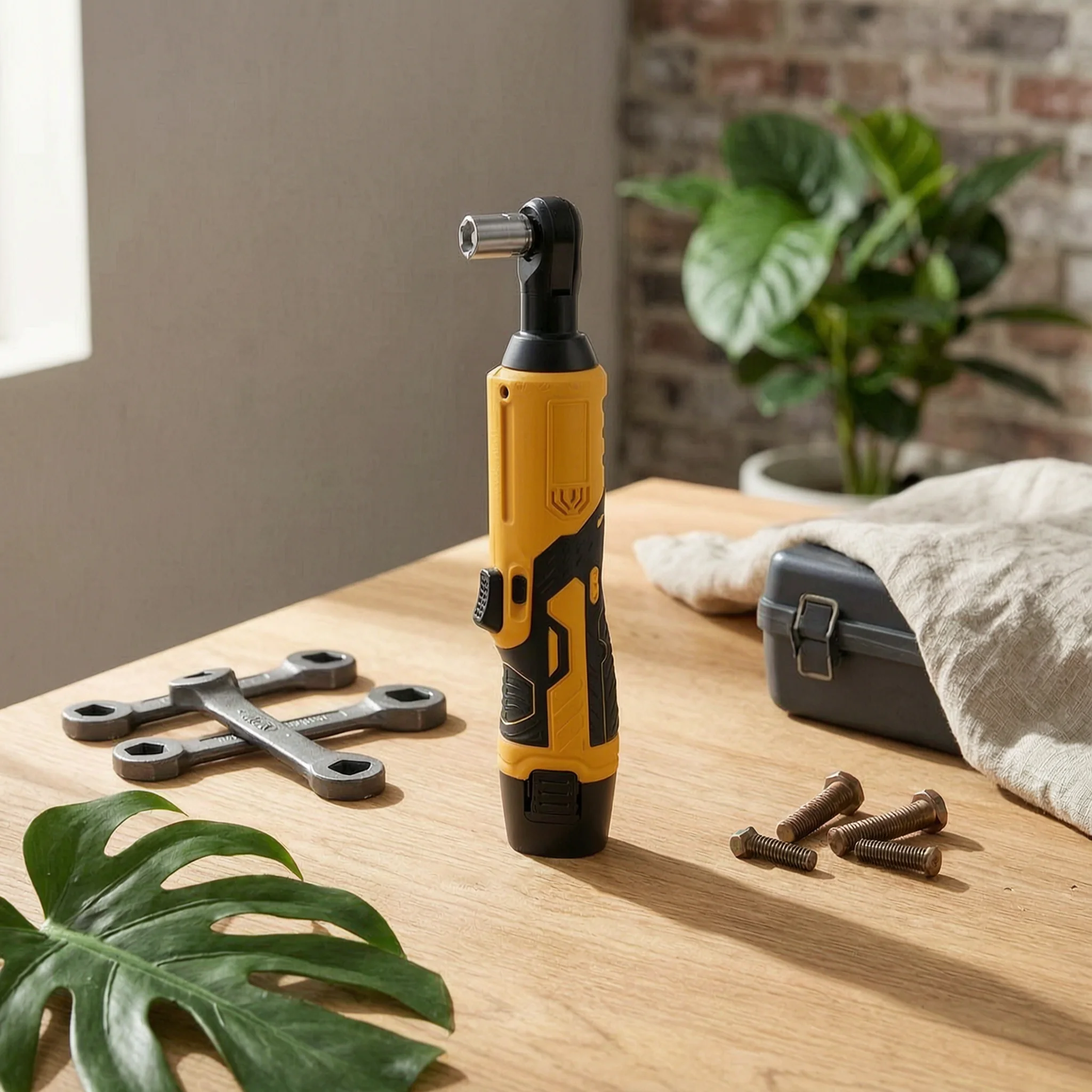 Cordless Electric Ratchet Wrench Portable Ratchet Tool Kit for Mechanics, Tight Cramped Areas, Engine Bay