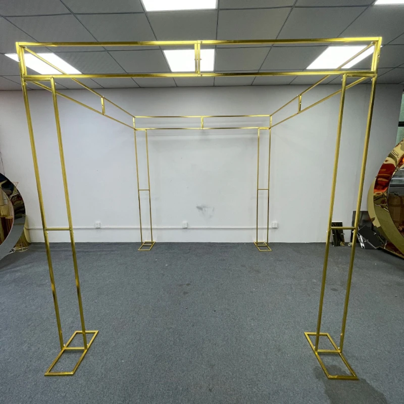 

Outdoor Party Event Decoration Wedding Props,square Door Frame Lace Veil Flower Arch, Backdrop Stand Arrangement Floral Rack