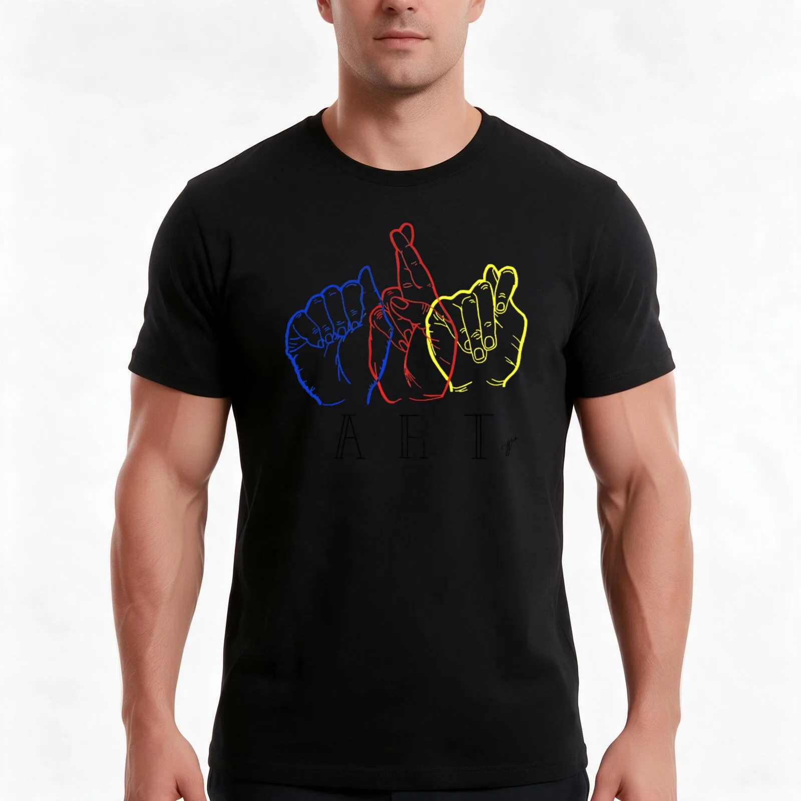 ART ASL T-Shirt, Summer Casual Cotton Tee, Oversized Streetwear Tops, Vintage Graphic Print, Loose Fit Short Sleeve, 100% Cotton