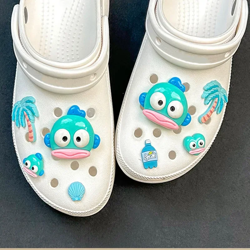 Fun Cartoon Monster Fish Hole Shoe Charms Decorations Cute Beach Coconut Trees Shoes Buckle DIY 3D Hole Shoe Accessories - Image 3