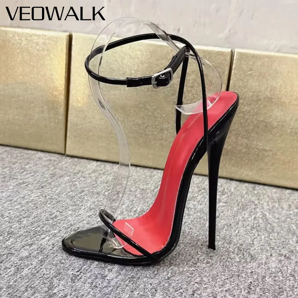 Sandalias Marrones de Charol con Punta Puntiaguda y Correa al Tobillo, Tacones de Aguja Ultrafinos de 14CM y 16CM para Mujer, Ideales para Pole Dance, Crossdresser, Bodas y Eventos Nocturnos