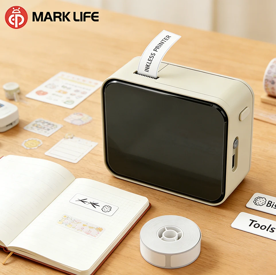

Портативный термопринтер Marklife P15, аналогичный D11, D110, D101, беспроводной Bluetooth-принтер для наклеек и этикеток без чернил