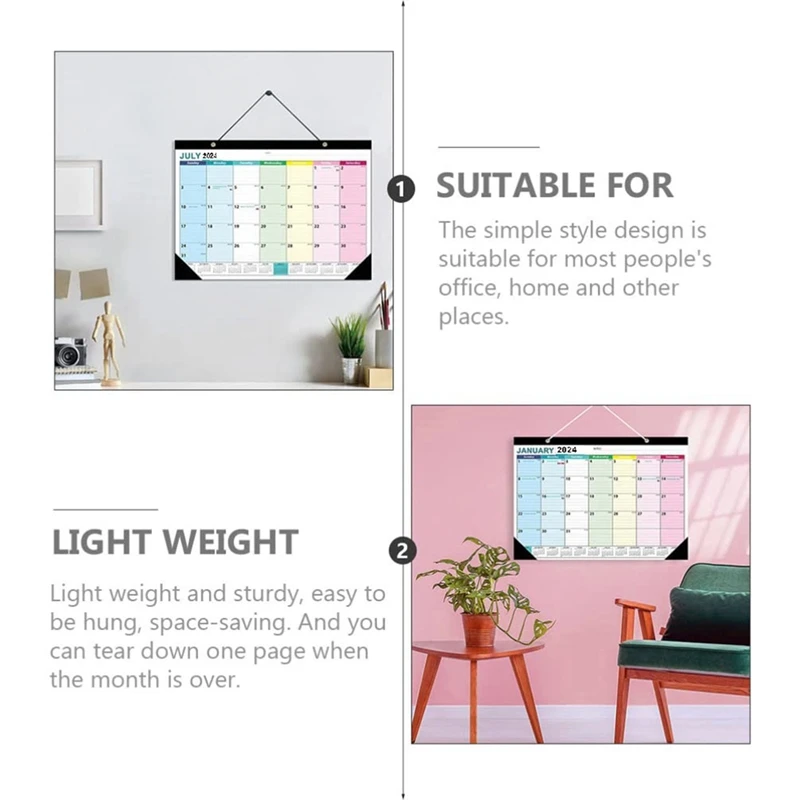 2024 Calendar Wall Calendar 2024- 2025, 18 Months Wall Calendar From January 2024- June 2025, Hanging Hook
