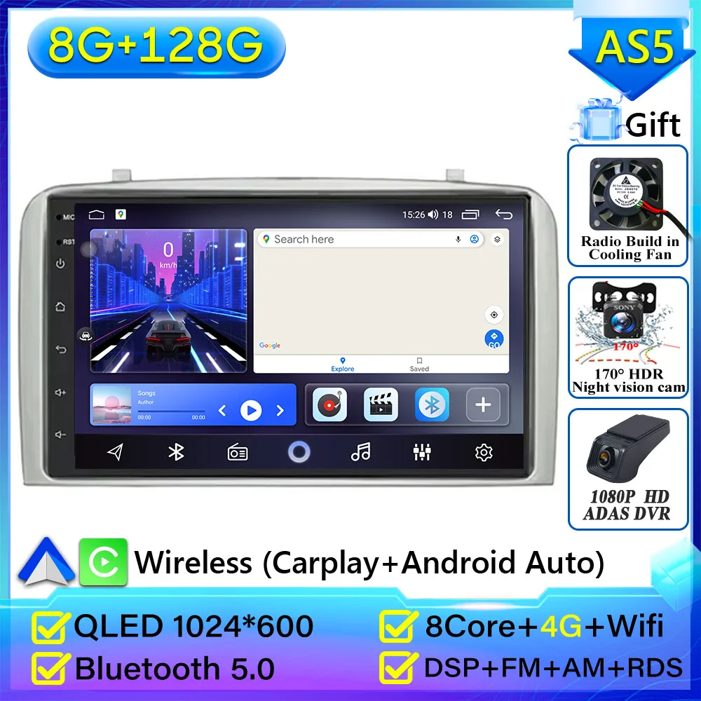 Android 16 autoradio voor Alfa Romeo 147 GT 937 2000-2010 GPS navigatie Android Auto Carplay Wifi scherm stereo display geen 2din