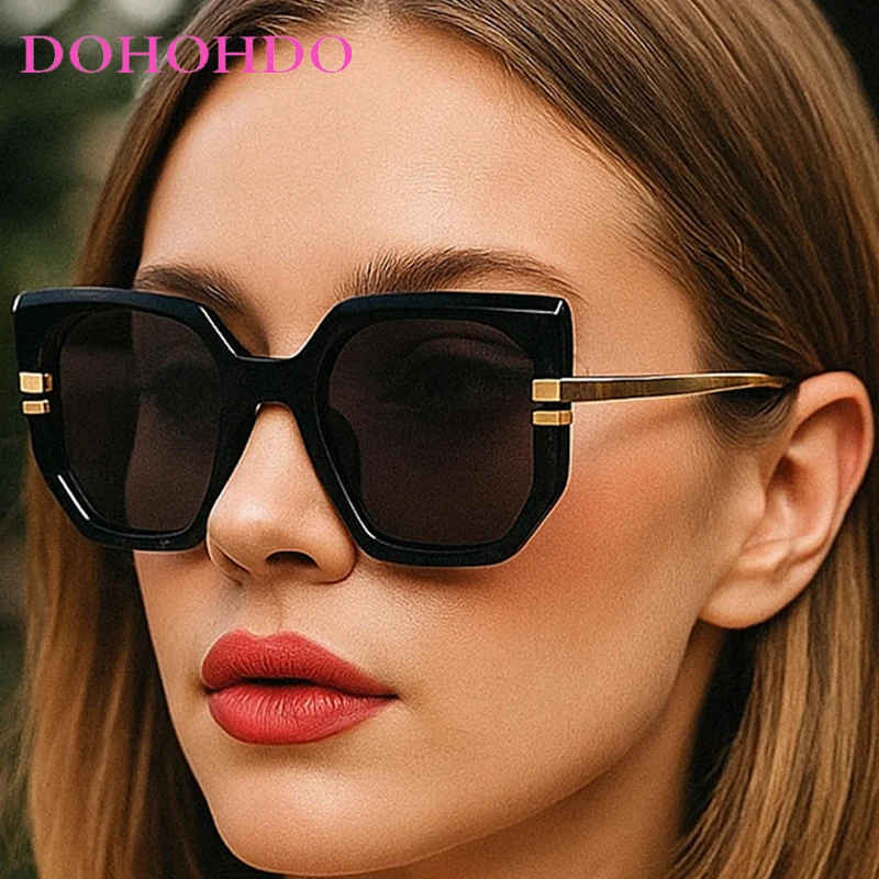 

New Fashion Luxury Brand Design Women Sunglasses Vintage Oversized Metal Square Frame Men Sunglass Outdoor Driving Eyewear UV400