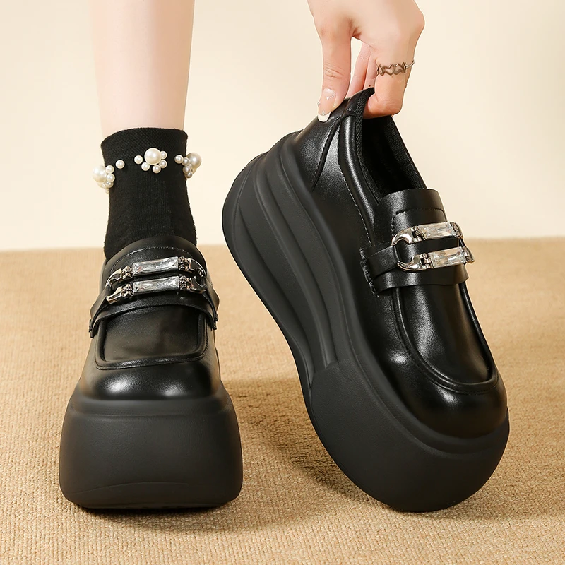 women-chunky-leather-loafers-high-platform-female-trainers-8cm-wedge-casual-shoes-autumn-crystal-party-black-shoes
