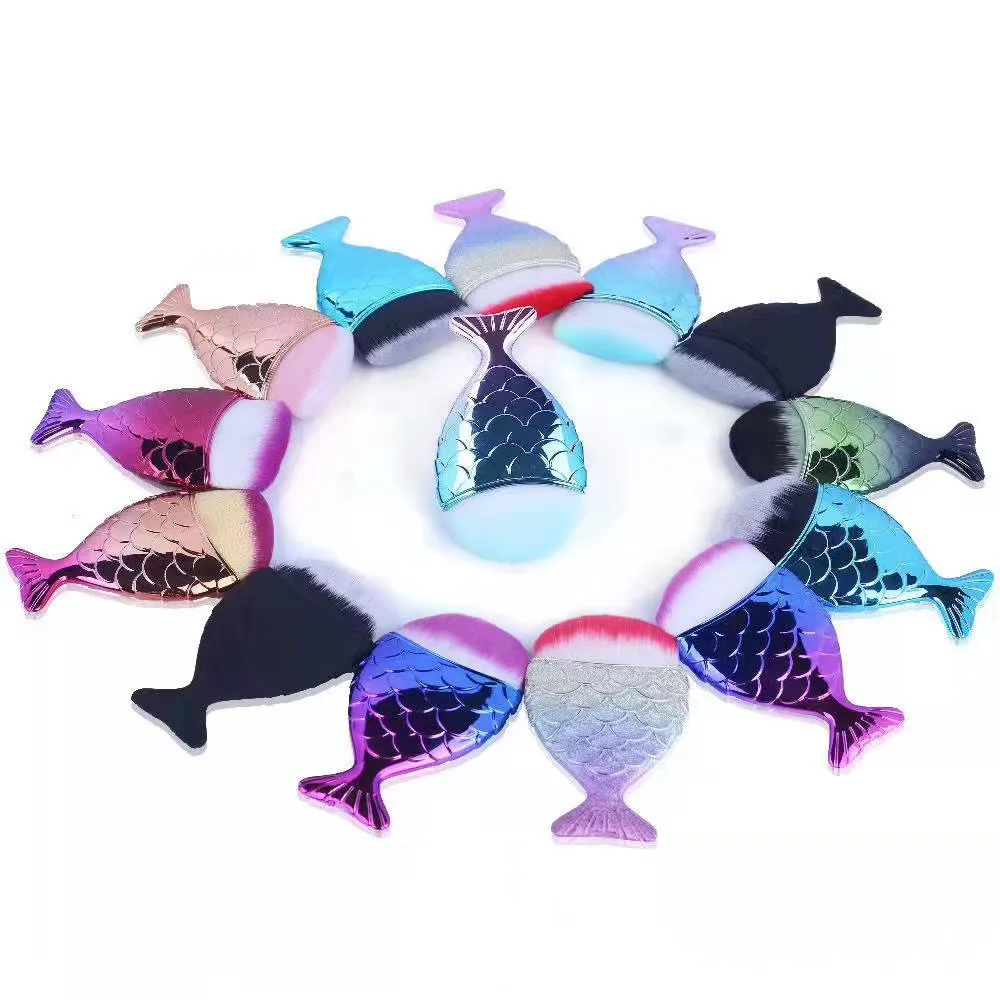 ใหม่ Fishtail Gradient แปรงแต่งหน้าสีอายแชโดว์ Foundation แปรง Electroplating เครื่องมือความงาม Liquid Foundation สี