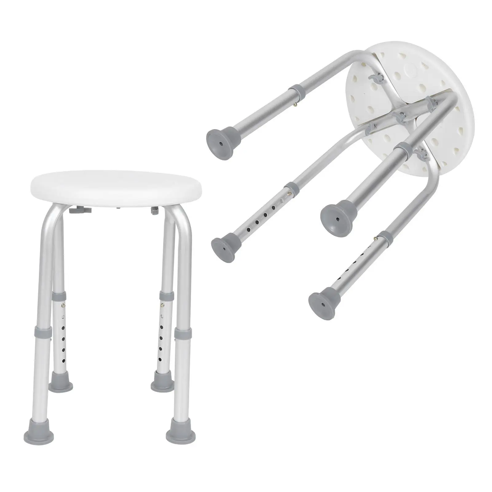 Adjustable Round Bath Shower Chair - Non-Slip Stool for elderly & Seniors
