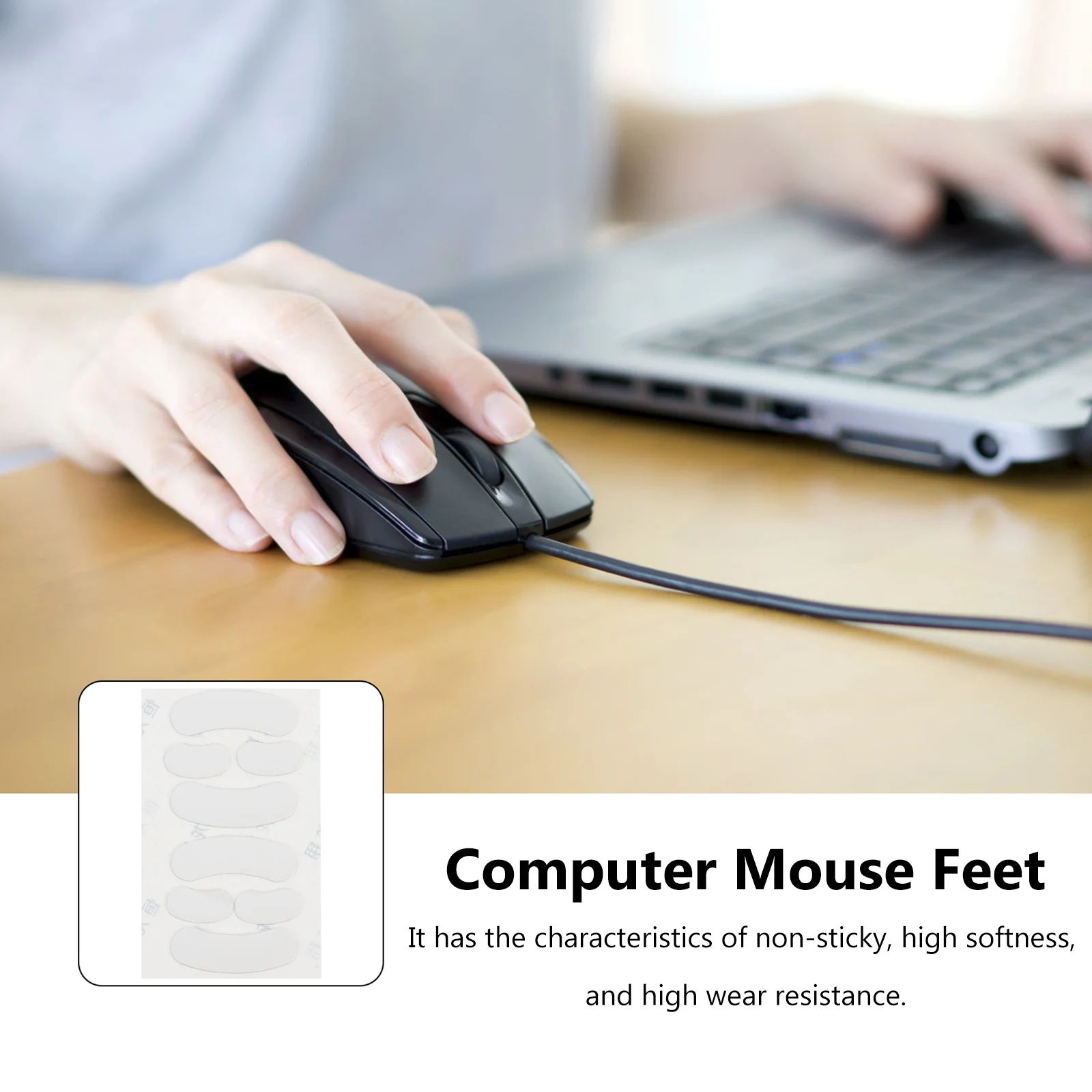 

2Sets Mouse Skates Premium Silicone Replacement Feet for Smooth Glide Long-Lasting Wear Resistance Non-Sticky Computer Mouse