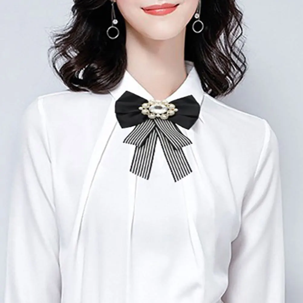 

2Pcs Bowknot Rhinestone Brooch Large Vintage Bow Tie Pin for Women Elegant Lapel Brooch Fashion Accessory Bowtie for Women