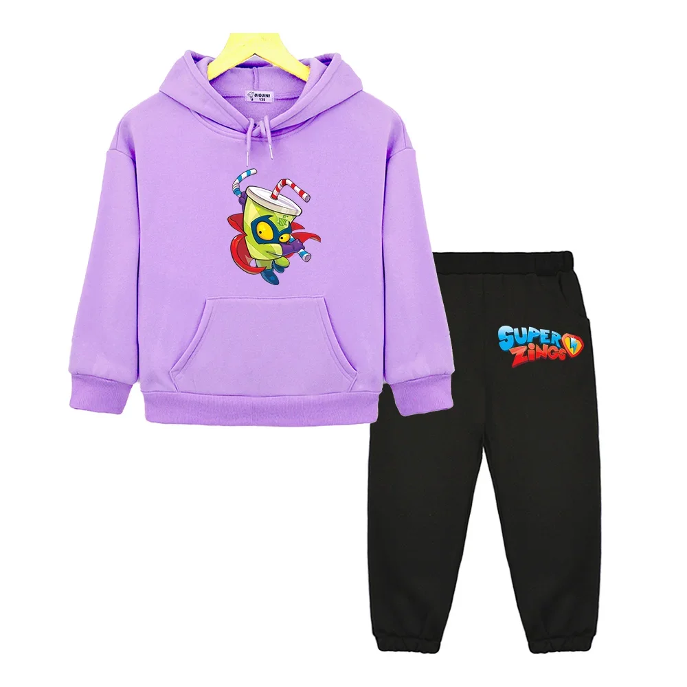 Super Zings Children's Sports Set Cola Printed Graphic Streetwear Manga Long Sleeve Clotehs Pullovers Sweatshirts Tops Cartoon