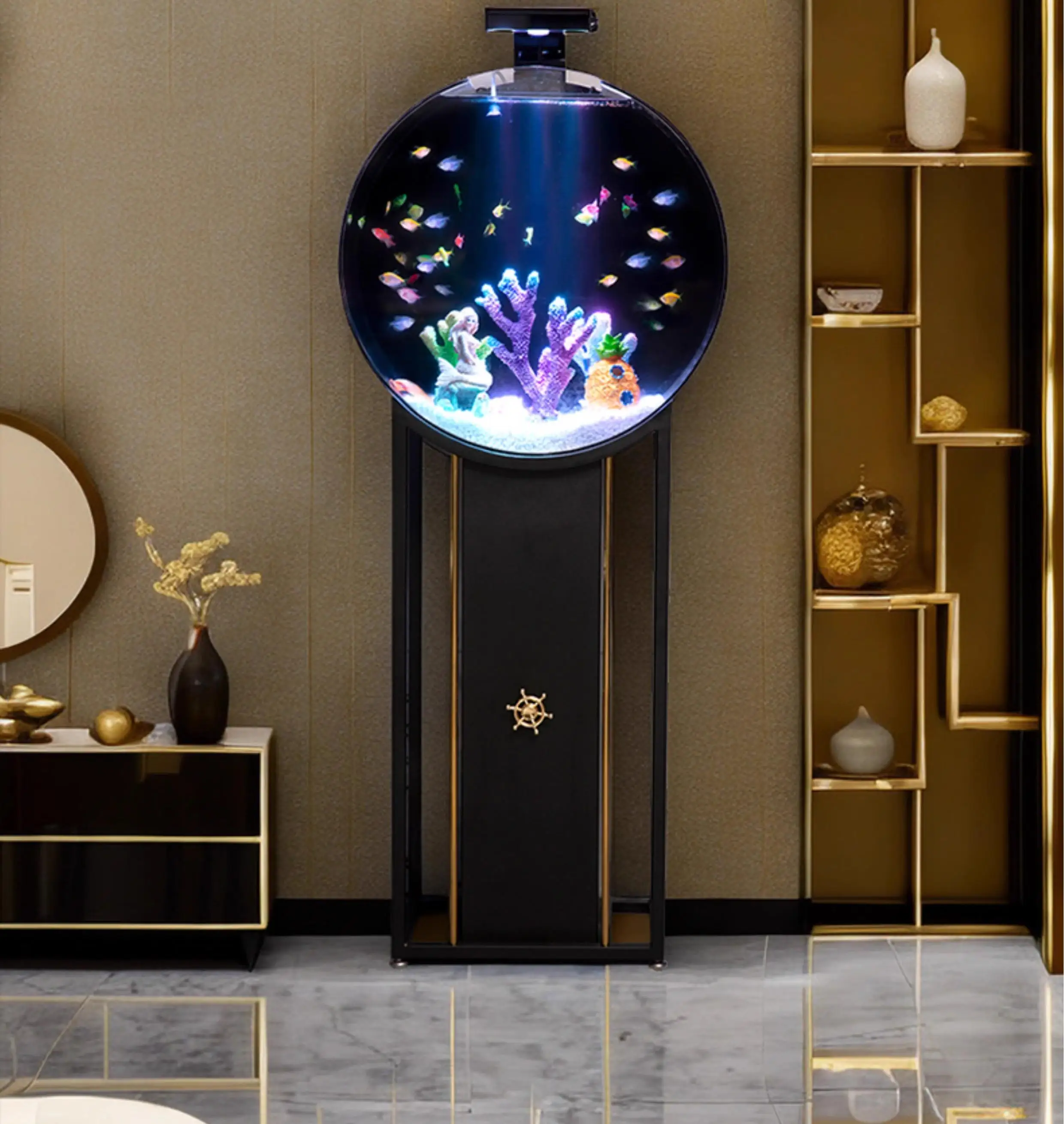 

Jellyfish tank KitJellyfish Aquarium tank New Creative Light Luxury Floor Standing Living Room Fish tank