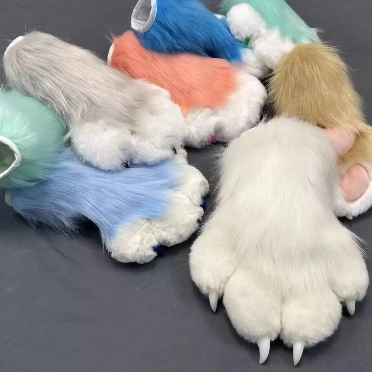 

Cosplay Props Fursuit Claw Finished High-End Plush Finished Furry Colorful Fursuit Claws For Comic Con Halloween