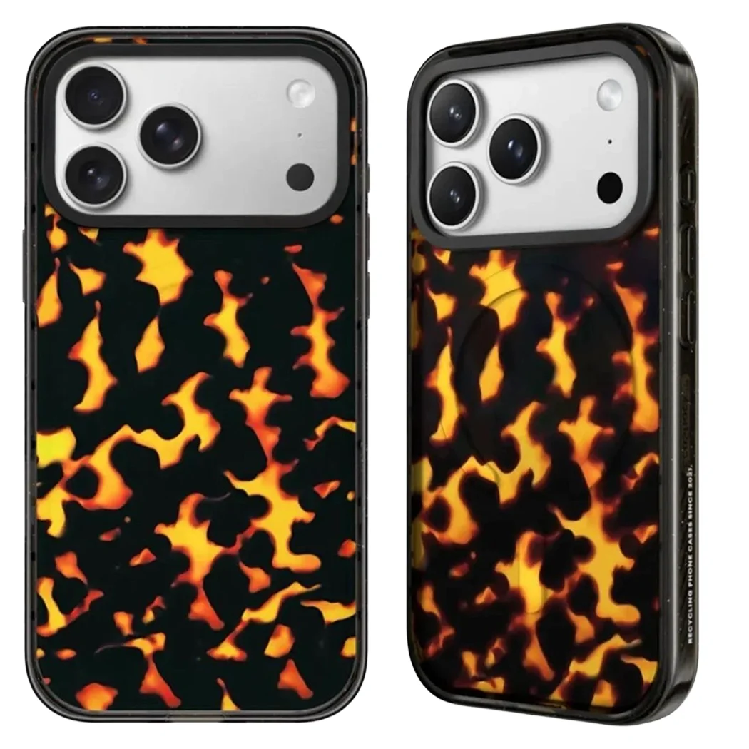 

Yellow Black Camouflage Acrylic Black Border Phone Cover for IPhone 12 13 14 15 16 17 Pro Max Case for IPhone 17Air