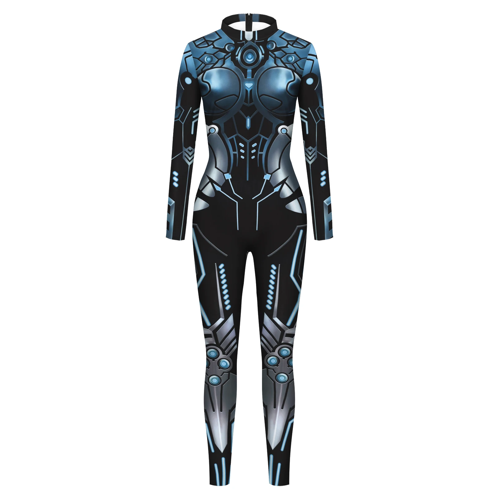 Cosplay Robot Spel Karakter Jumpsuit Vrouwen Carnaval Grappige Anime Lange Mouw Kostuum Volwassen Zentai Bodysuit Fancy Catsuit