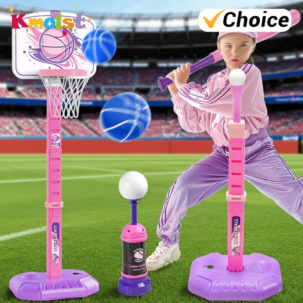 Einstellbare Indoor Outdoor Kinder Basketballkorb Set Tragbare Ball Werfen Launcher Stehen T Ball Sport Spielzeug für Jungen Kind Geschenke