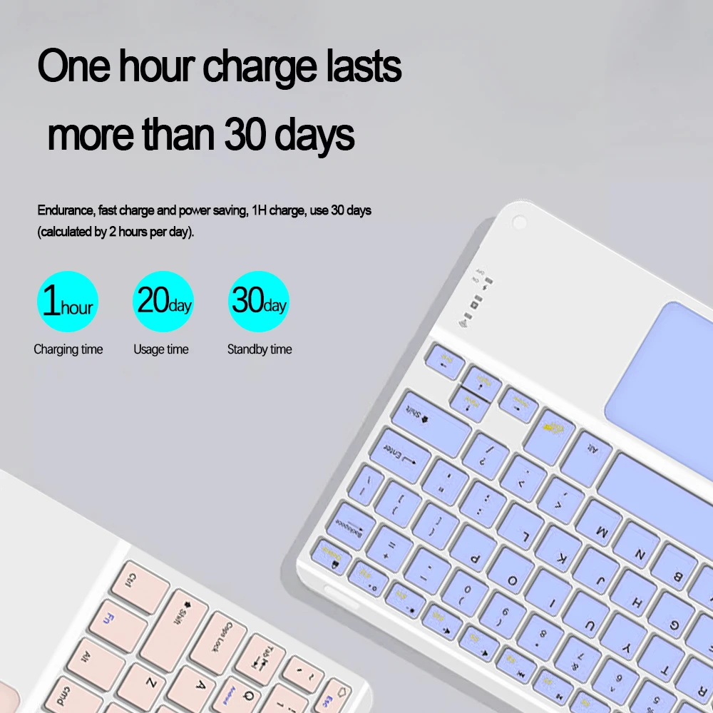 Wireless Keyboard With Touchpad For Huawei Apple Samsung Xiaomi Tablet 10 Inch Multiple Colors For Computer Gaming iPad Matepad view 2