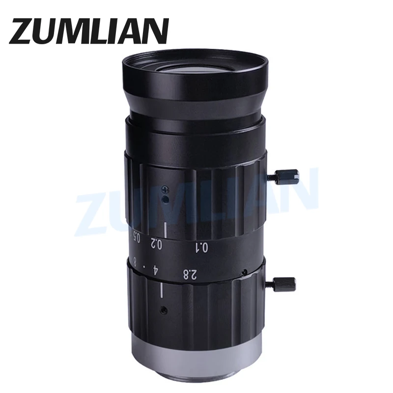 ZUMLIAN 20MP Lens High Resolution 25mm Prime Lens 4/3'' C-Mount Camera F2.8-F22 Large Depth of Field Machine Vision Cameras